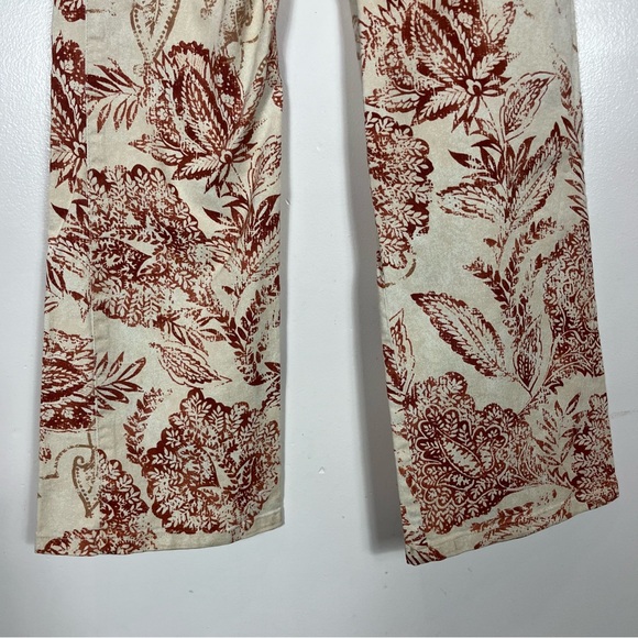 Adrienne Vittadini Pants 6 Boho Floral Straight Leg Hippie Y2K Coastal Granola - Picture 8 of 9